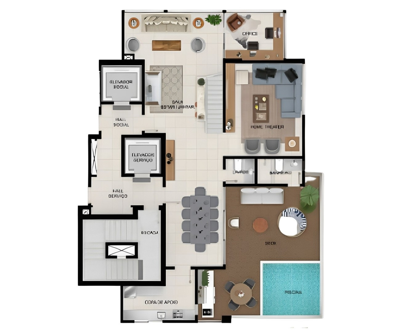 Cobertura duplex, 280 m² — 2º piso